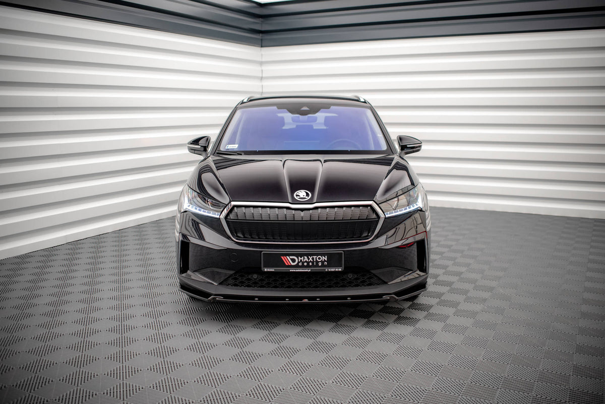 Street+ Spoilerlippe Front Ansatz V.2 passend für Skoda Enyaq iV schwarz Hochglanz – Ansicht 1