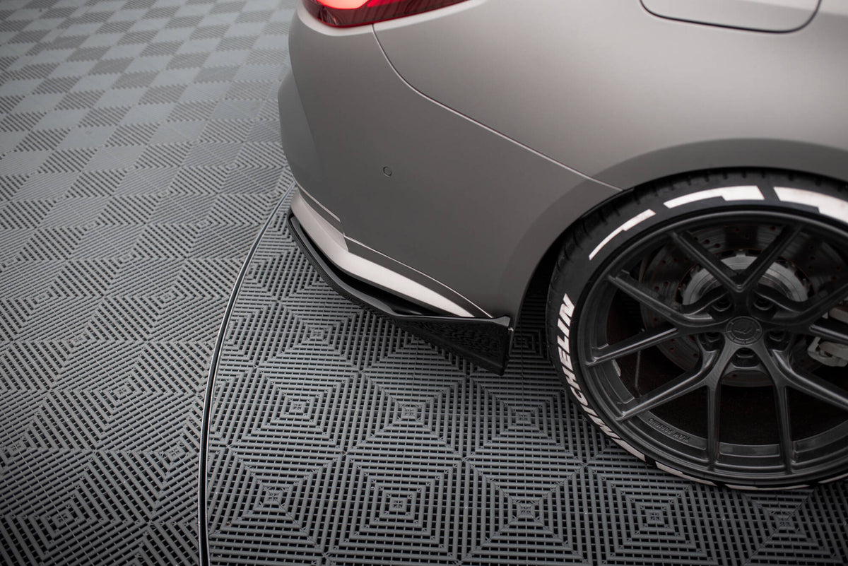 Heck Ansatz Flaps Diffusor V.5 passend für (Für heckansatz v.1) BMW M4 G82 / G82 Facelift schwarz Hochglanz – Ansicht 4