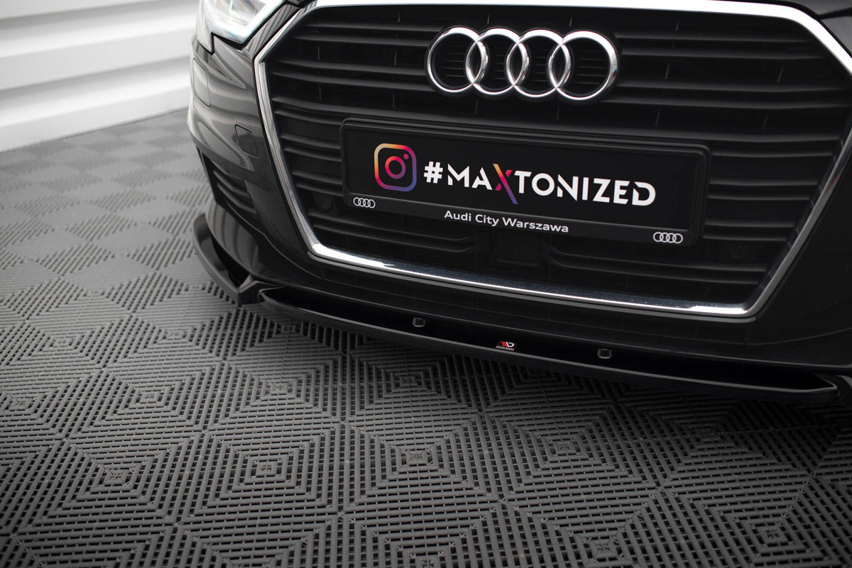 Street+ Spoilerlippe Front Ansatz V.1 passend für Audi A3 Sportback 8V Facelift schwarz Hochglanz – Ansicht 3