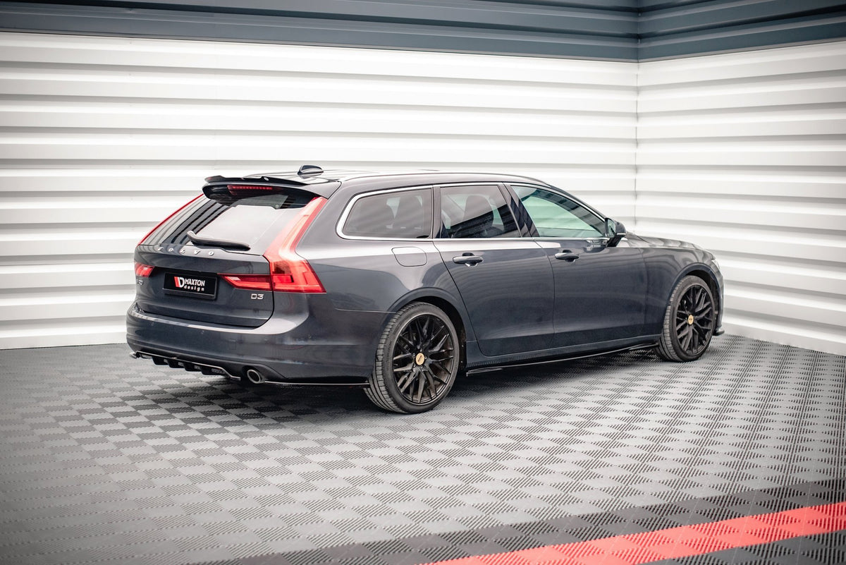 Street+ Mittlerer Diffusor RACE passend für V.1 Volvo V90 Mk2 schwarz Hochglanz – Ansicht 3