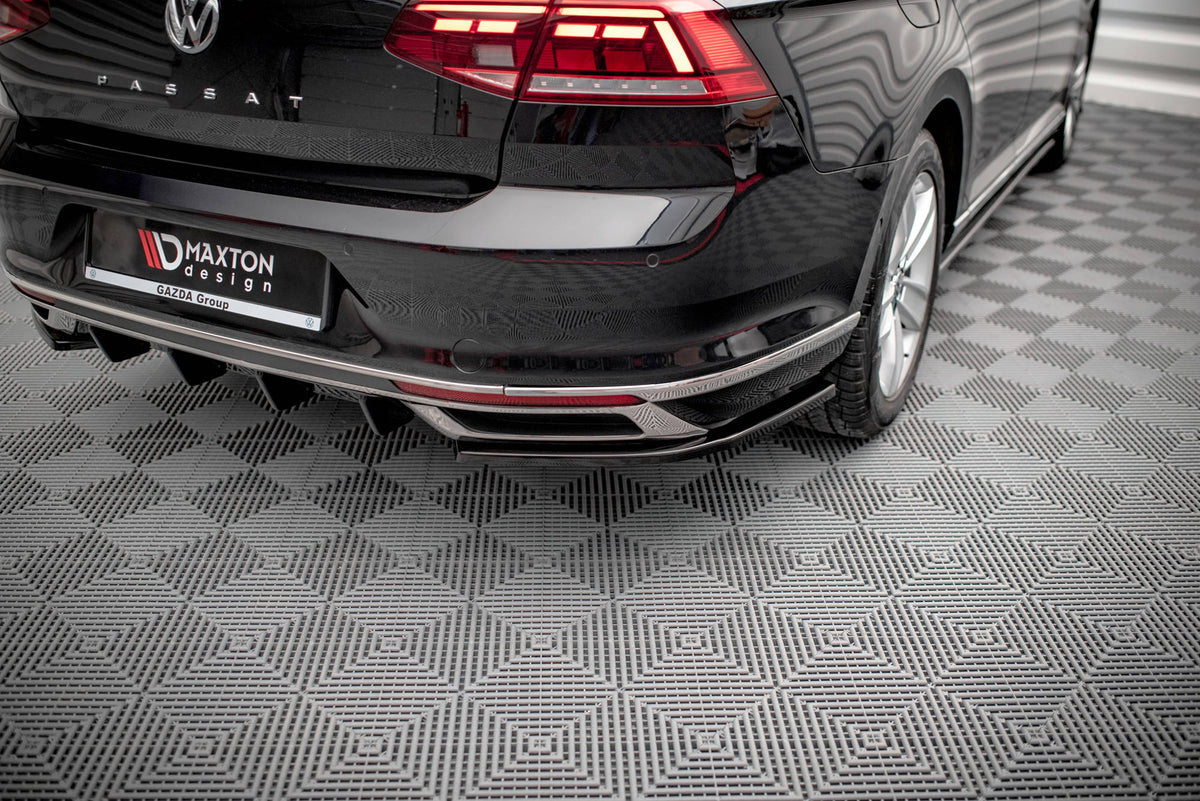 Heck Ansatz Flaps Diffusor passend für VW Passat B8 Facelift schwarz Hochglanz – Ansicht 4