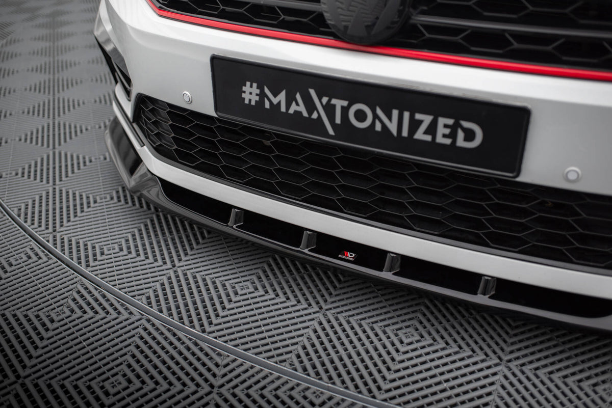 Street+ Spoilerlippe Front Ansatz V.1 passend für VW Passat GT B8 Facelift USA schwarz Hochglanz – Ansicht 4