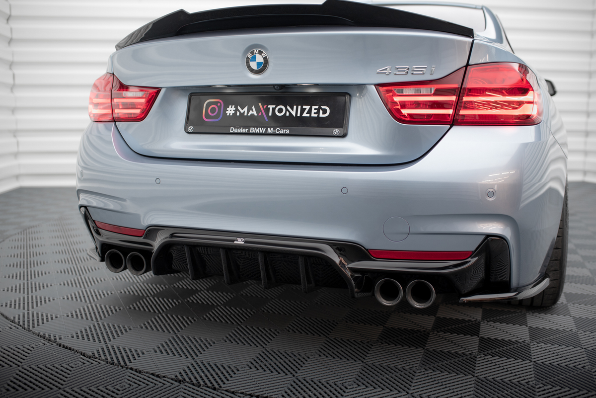 Diffusor Heck Ansatz passend für BMW 4er Coupe / Gran Coupe / Cabrio M-Paket F32 / F36 / F33 (Doppelauspuff li. re.) – Ansicht 3