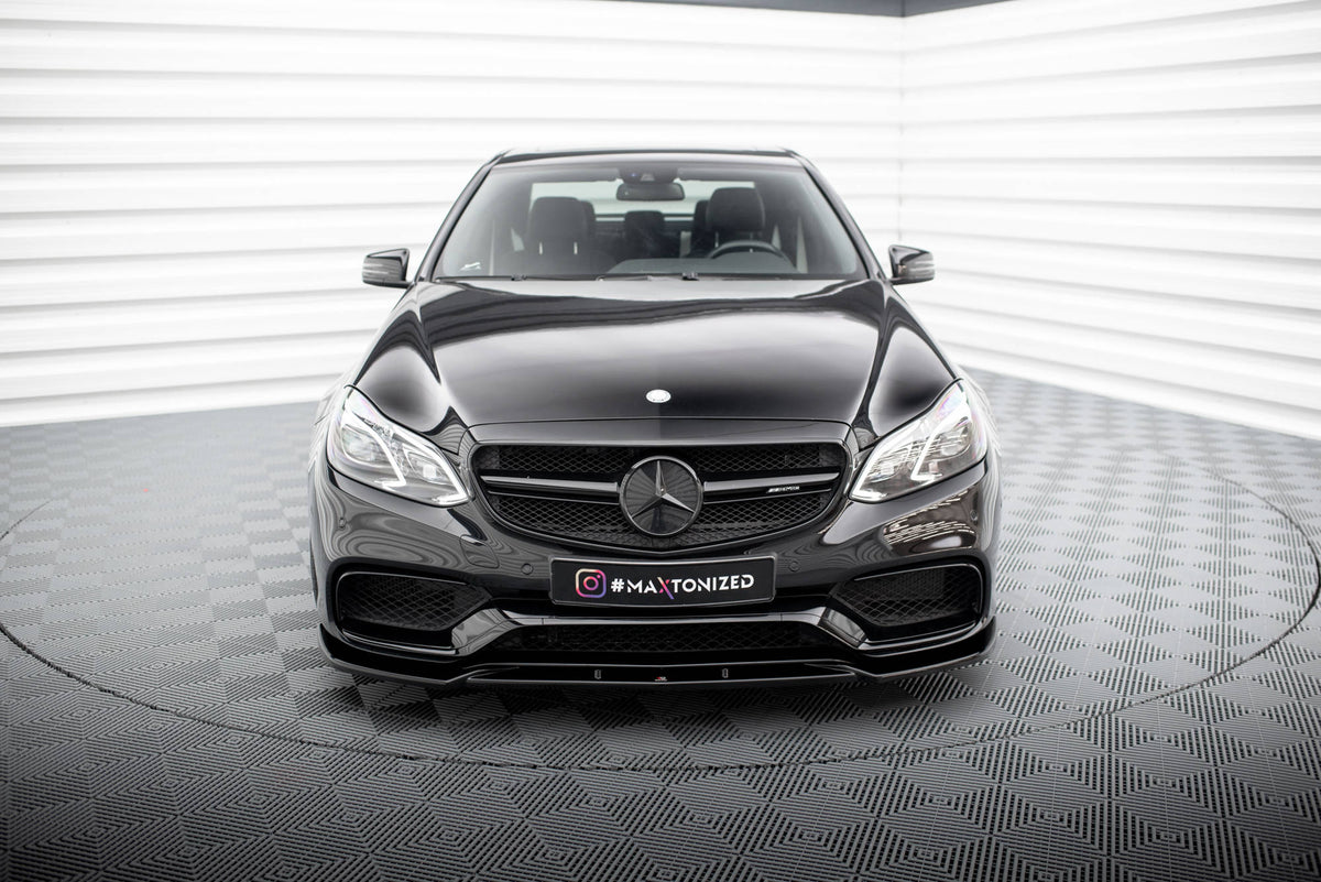 Street+ Spoilerlippe Front Ansatz passend für Mercedes-Benz E63 AMG Limousine W212 Facelift schwarz Hochglanz – Ansicht 1