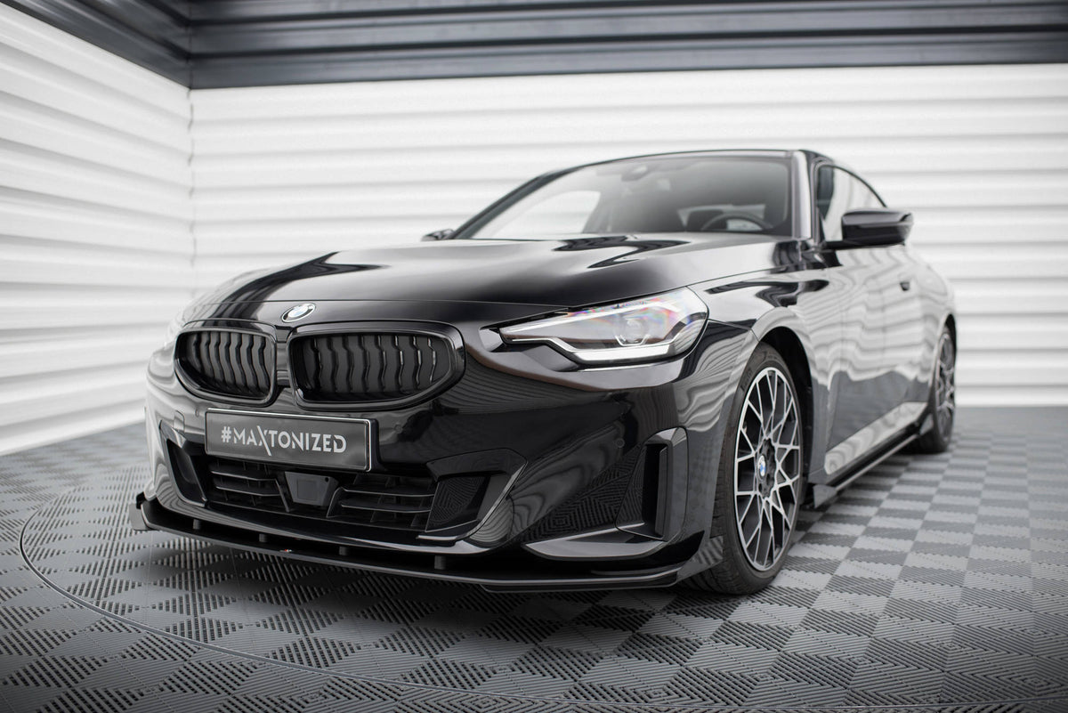 Street Pro Street+ Spoilerlippe Front Ansatz + Flaps passend für BMW 2 Coupe G42 schwarz Hochglanz – Ansicht 1