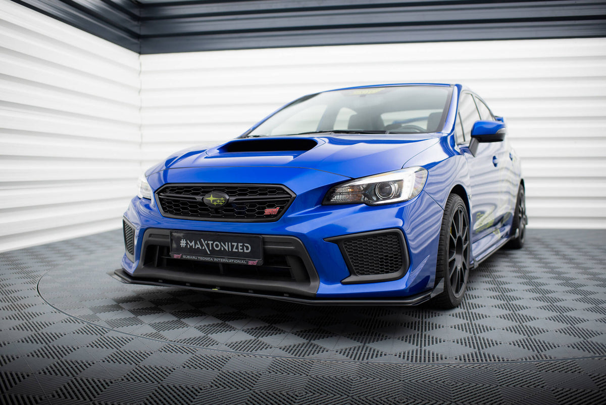 Front Stoßstange Flaps passend für Subaru WRX STI Mk1 Facelift schwarz Hochglanz – Ansicht 3