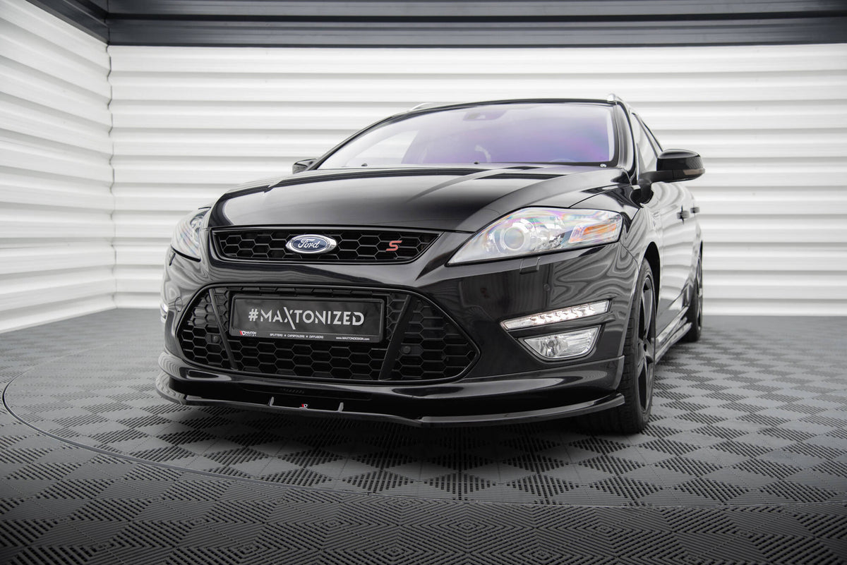 Street+ Spoilerlippe Front Ansatz V.1 passend für Ford Mondeo ST-Line Limousine Mk4 Facelift schwarz Hochglanz – Ansicht 3