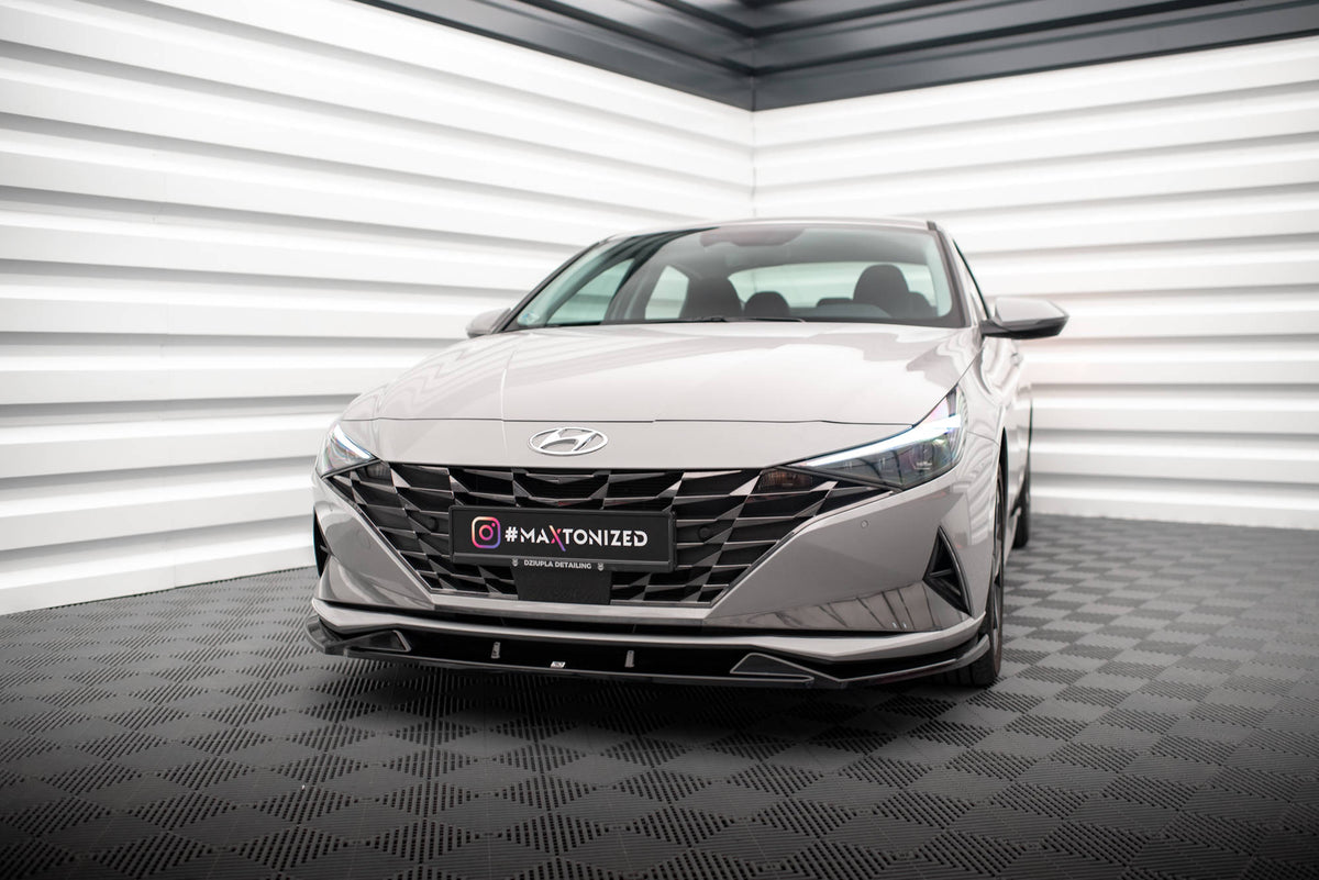 Street+ Spoilerlippe Front Ansatz passend für Hyundai Elantra Mk7 schwarz Hochglanz – Ansicht 4