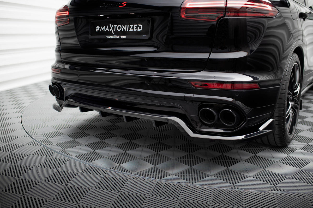 Street+ Mittlerer Diffusor RACE passend für Porsche Cayenne Mk2 Facelift schwarz Hochglanz – Ansicht 5