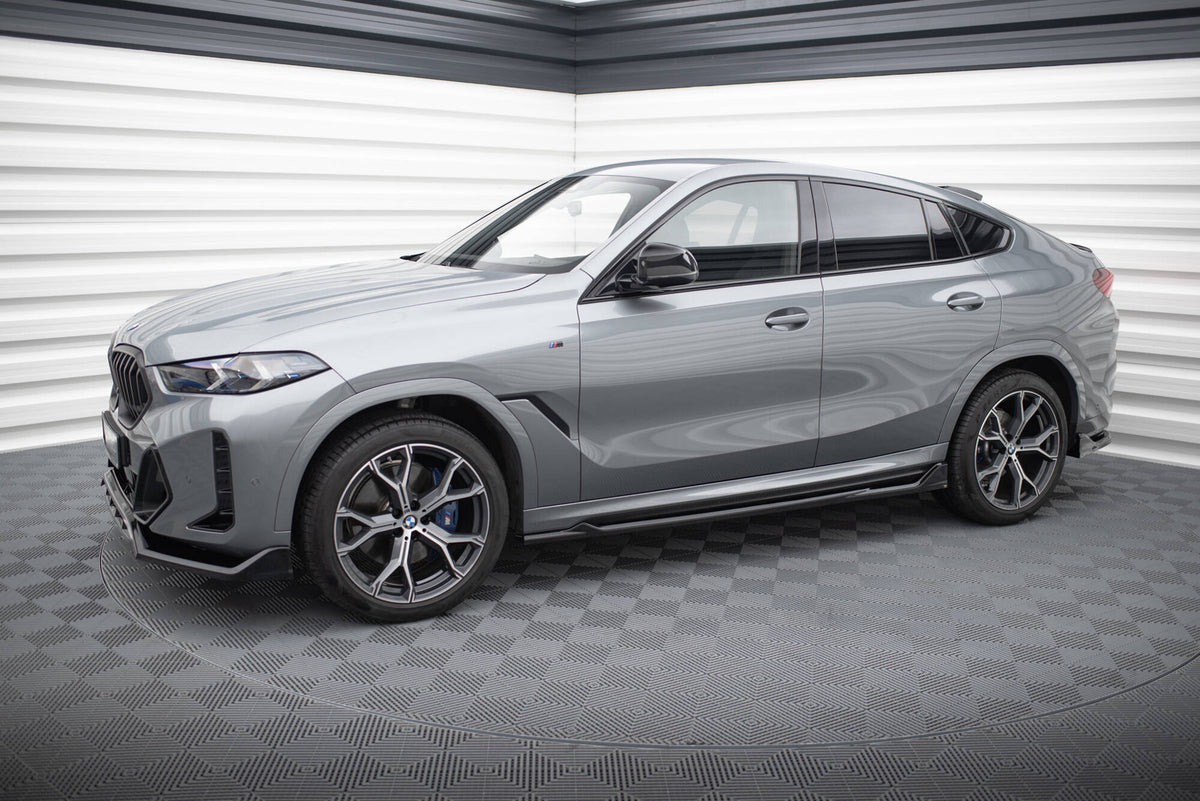 Street+ Seitenschweller Leisten V.2 passend für BMW X6 M-Paket G06 Facelift schwarz Hochglanz – Ansicht 1