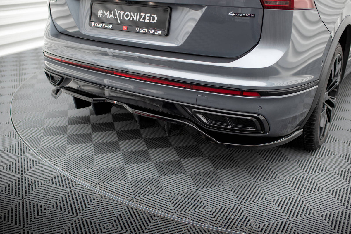 Street+ Mittlerer Diffusor RACE passend für VW Tiguan Allspace R-Line Mk2 Facelift schwarz Hochglanz – Ansicht 3
