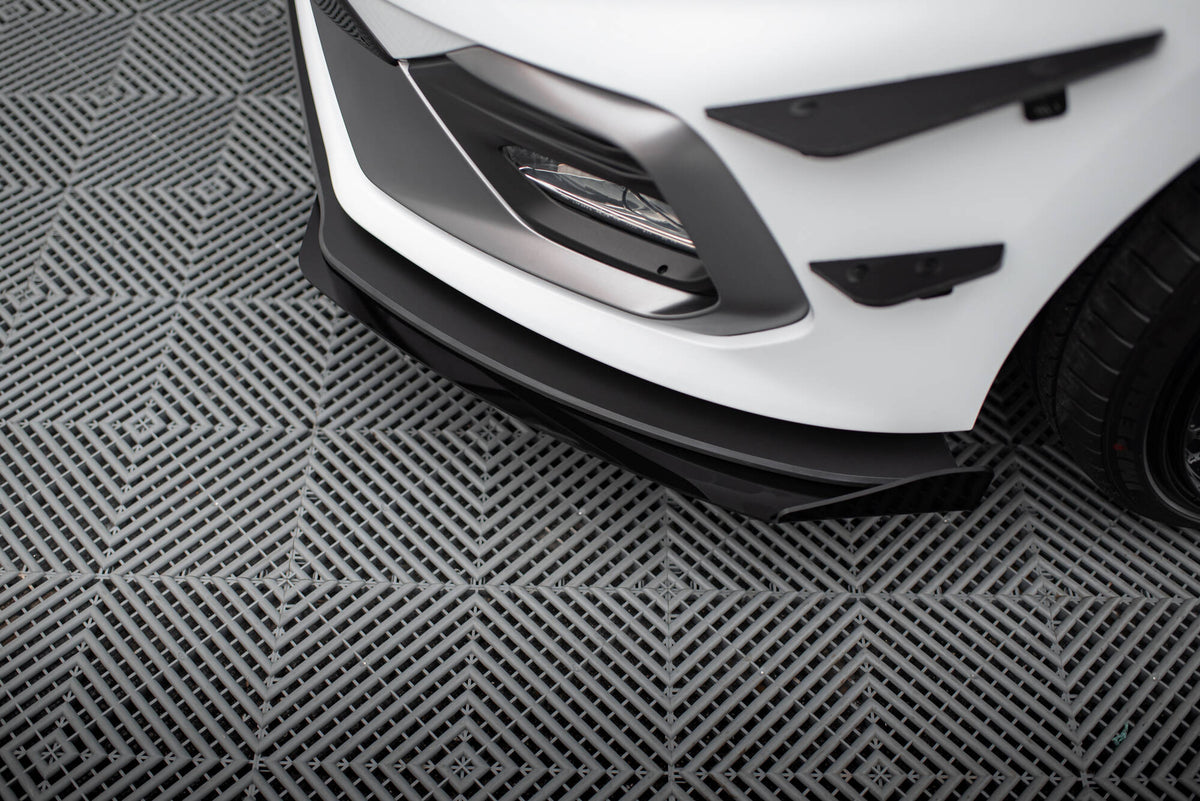 Front Stoßstangen Racing Flaps passend passend für Ford Fiesta Mk8 ST / ST-Line schwarz Hochglanz – Ansicht 4