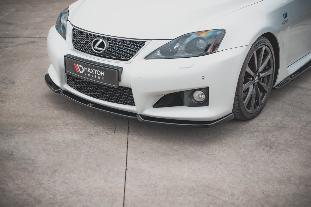 Street+ Spoilerlippe Front Ansatz V.1 passend für Lexus IS F Mk2 schwarz Hochglanz – Ansicht 4