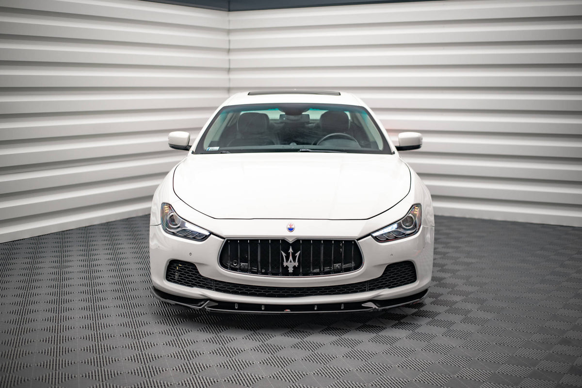 Street+ Spoilerlippe Front Ansatz V.2 passend für Maserati Ghibli Mk3 schwarz Hochglanz – Ansicht 1