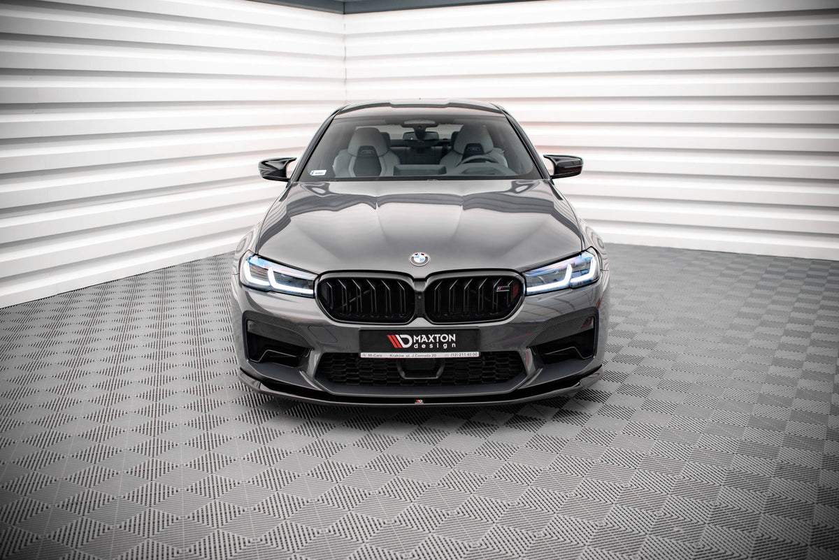 Street+ Spoilerlippe Front Ansatz V.3 passend für BMW M5 F90 Facelift schwarz Hochglanz – Ansicht 1
