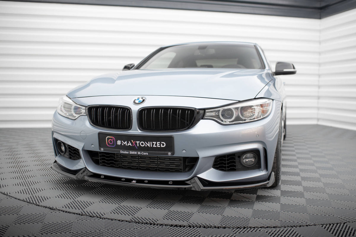 Street+ Spoilerlippe Front Ansatz V.4 passend für BMW 4er Coupe / Gran Coupe / Cabrio M-Paket F32 / F36 / F33 schwarz Hochglanz – Ansicht 4