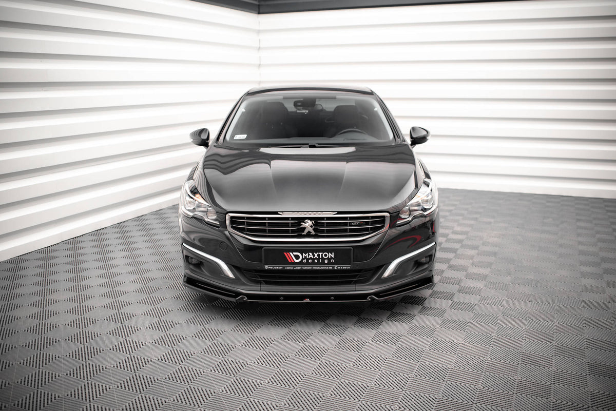 Street+ Spoilerlippe Front Ansatz V.1 passend für Peugeot 508 GT Mk1 Facelift schwarz Hochglanz – Ansicht 4