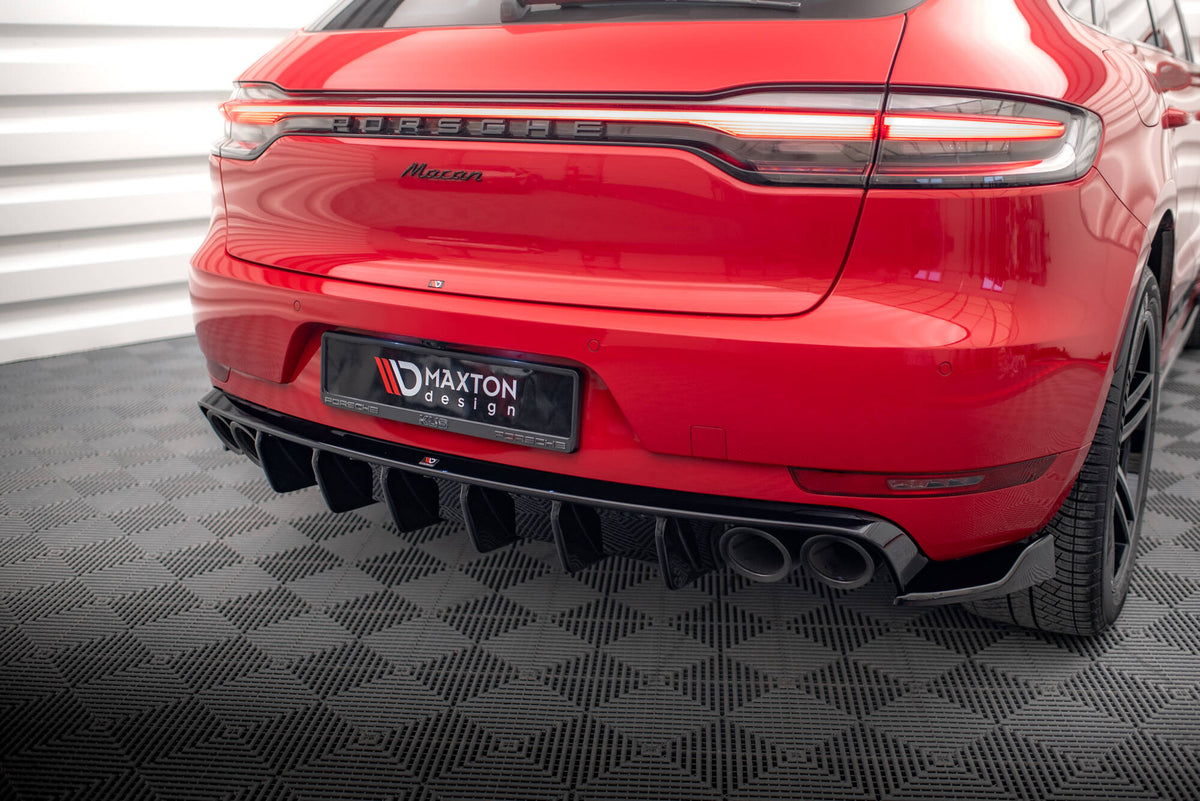 Diffusor Heck Ansatz passend für Porsche Macan Mk1  schwarz Hochglanz – Ansicht 4