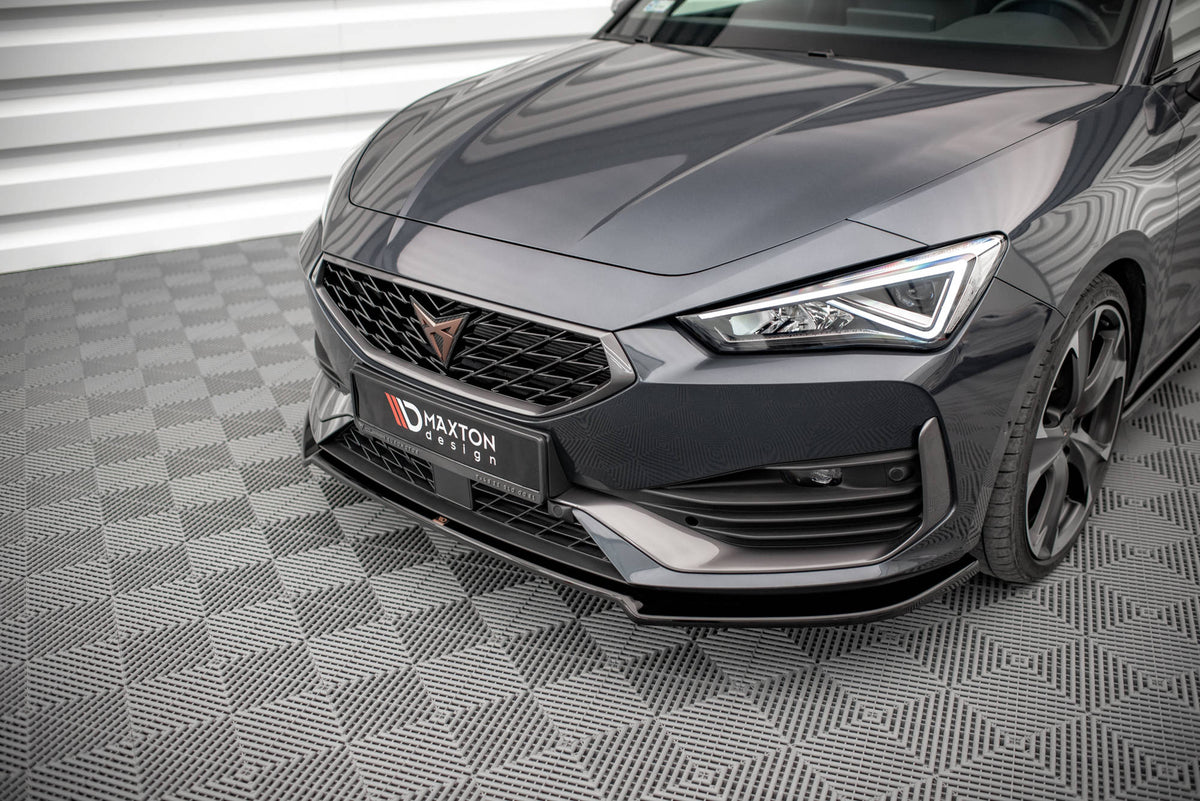 Street+ Spoilerlippe Front Ansatz V.2 passend für Cupra Leon Mk1 schwarz Hochglanz – Ansicht 3