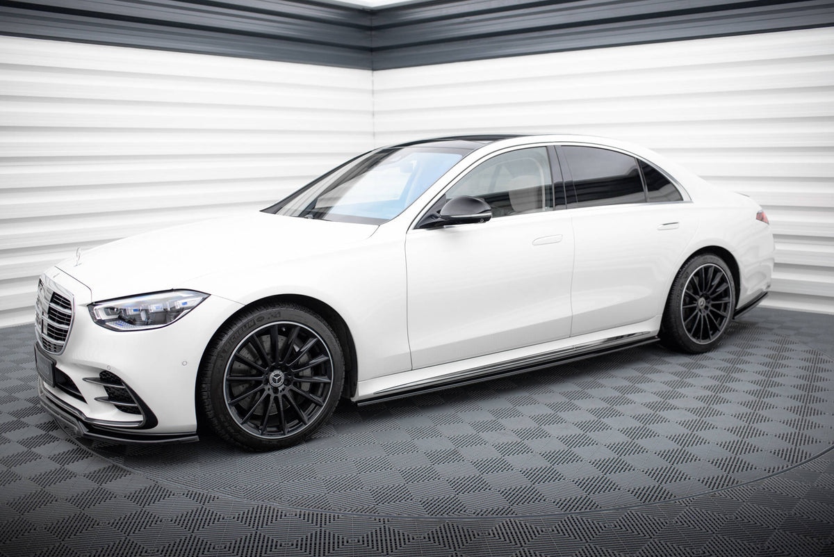 Street+ Seitenschweller Leisten passend für Mercedes-Benz S AMG-Line W223 schwarz Hochglanz – Ansicht 4