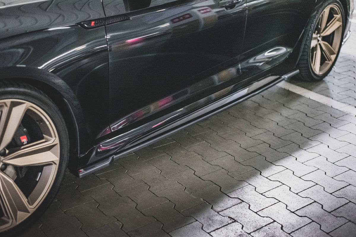 Street+ Seitenschweller Leisten passend für Audi RS5 Sportback F5 Facelift schwarz Hochglanz – Ansicht 5