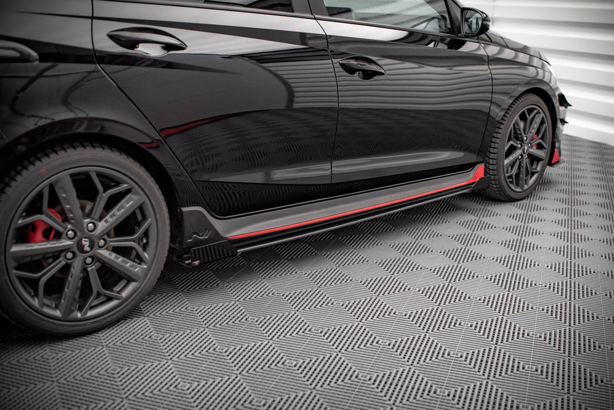 Street Pro Street+ Seitenschweller Leisten + Flaps passend für Hyundai I20 N Mk3 schwarz Hochglanz – Ansicht 4
