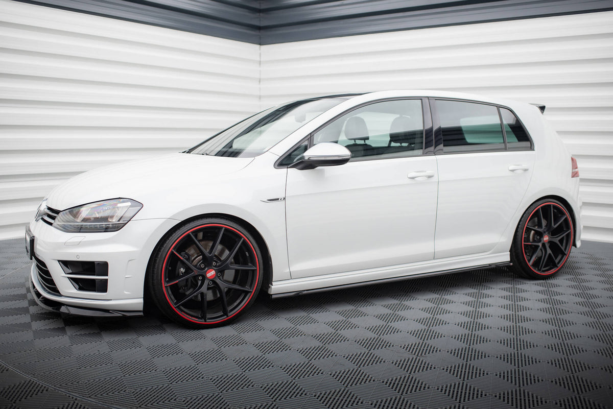 Street+ Seitenschweller Leisten passend für V.4 VW Golf R / R-Line Mk7 schwarz Hochglanz – Ansicht 1