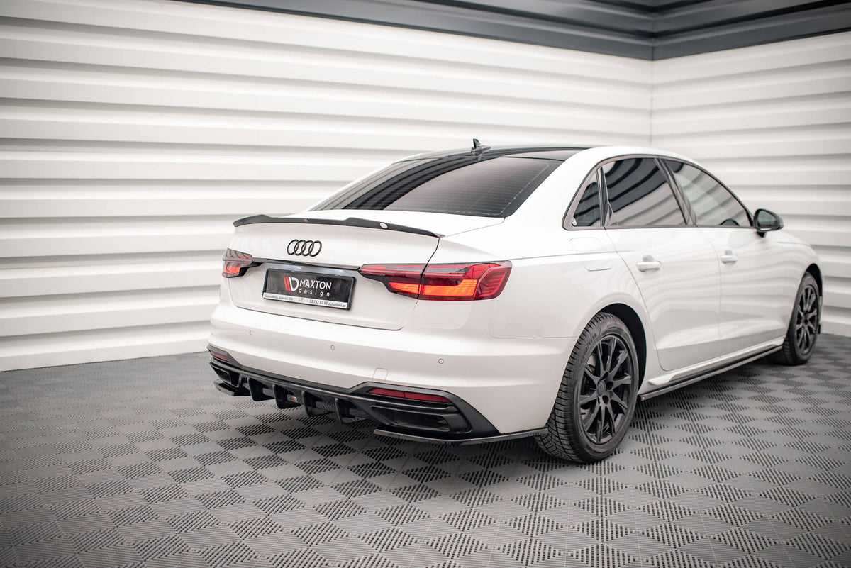 Heck Ansatz Flaps Diffusor passend für Audi A4 B9 Facelift schwarz Hochglanz – Ansicht 4