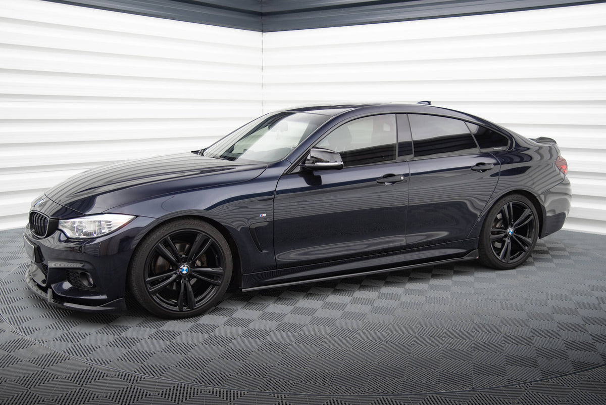 Street+ Seitenschweller Leisten passend für V.3 passend für BMW 4er Coupe / Gran Coupe / Cabrio M-Paket F32 / F36 / F33 schwarz Hochglanz – Ansicht 4