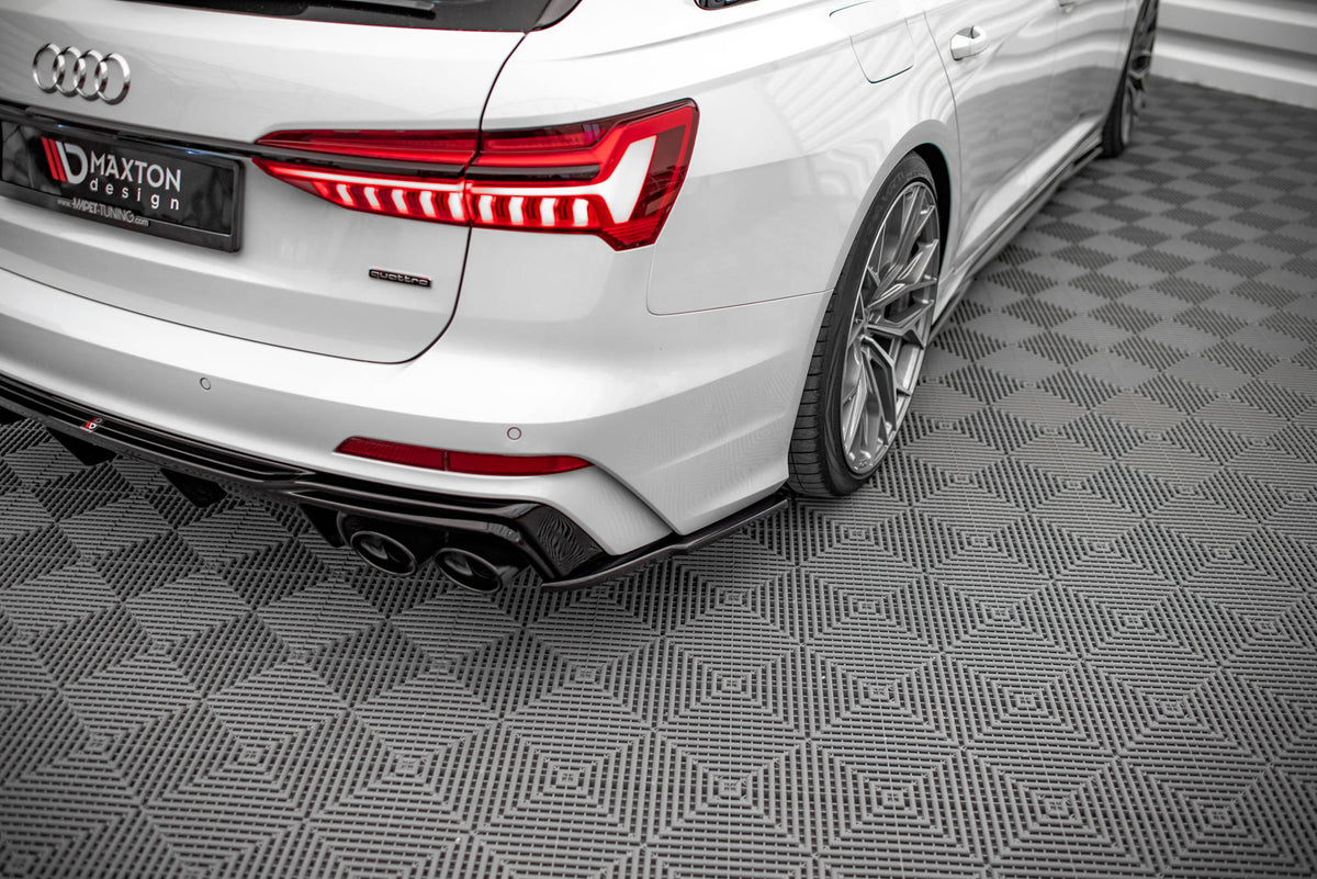 Heck Ansatz Flaps Diffusor passend für Audi A6 S-Line / S6 C8 / C8 Facelift schwarz Hochglanz – Ansicht 1