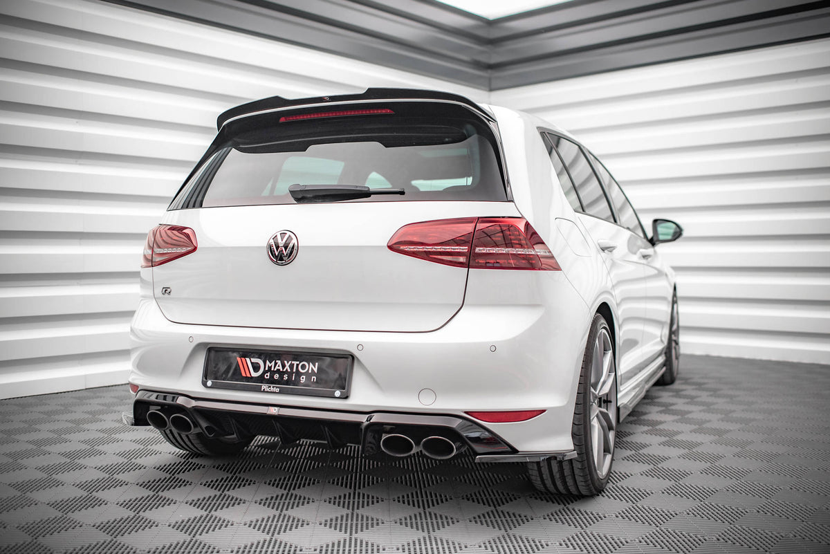 Heck Ansatz Flaps Diffusor V.4 passend für VW Golf R Mk7 schwarz Hochglanz – Ansicht 1