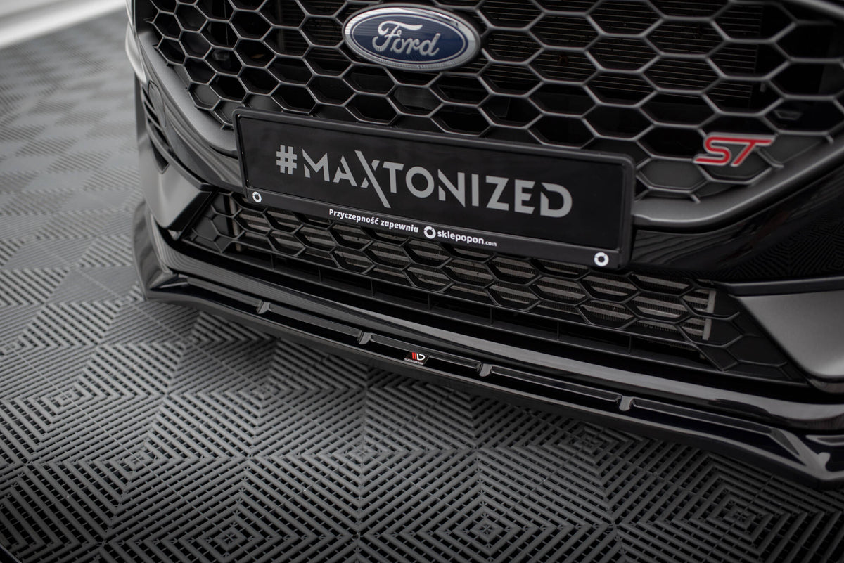 Street+ Spoilerlippe Front Ansatz V.4 passend für Ford Fiesta ST / ST-line Mk8 Facelift schwarz Hochglanz – Ansicht 3