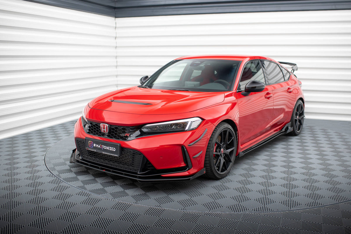Street Pro Street+ Spoilerlippe Front Ansatz + Flaps passend für Honda Civic Type-R Mk 11 schwarz Hochglanz – Ansicht 4