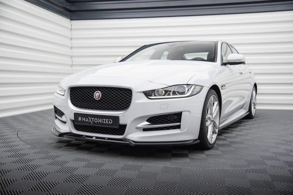 Street+ Spoilerlippe Front Ansatz V.2 passend für Jaguar XE R-Sport X760 schwarz Hochglanz – Ansicht 4