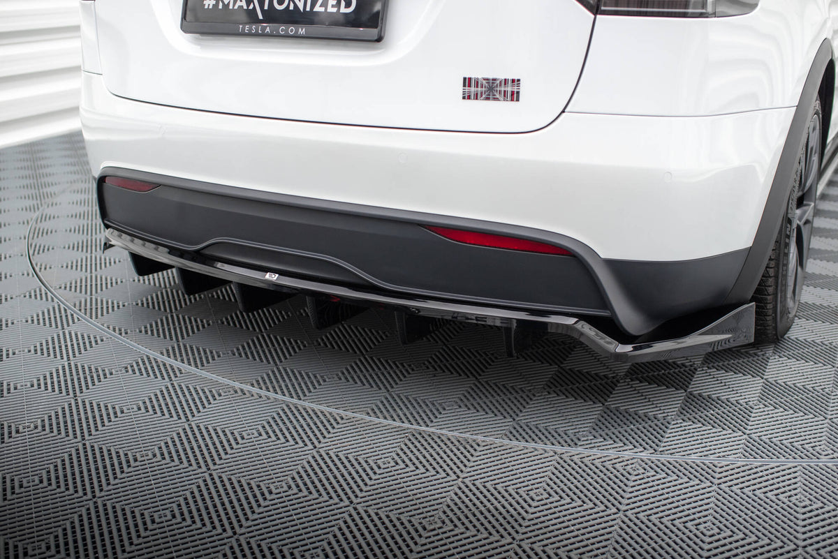 Street+ Mittlerer Diffusor RACE passend für Tesla Model X Mk1 Facelift schwarz Hochglanz – Ansicht 1