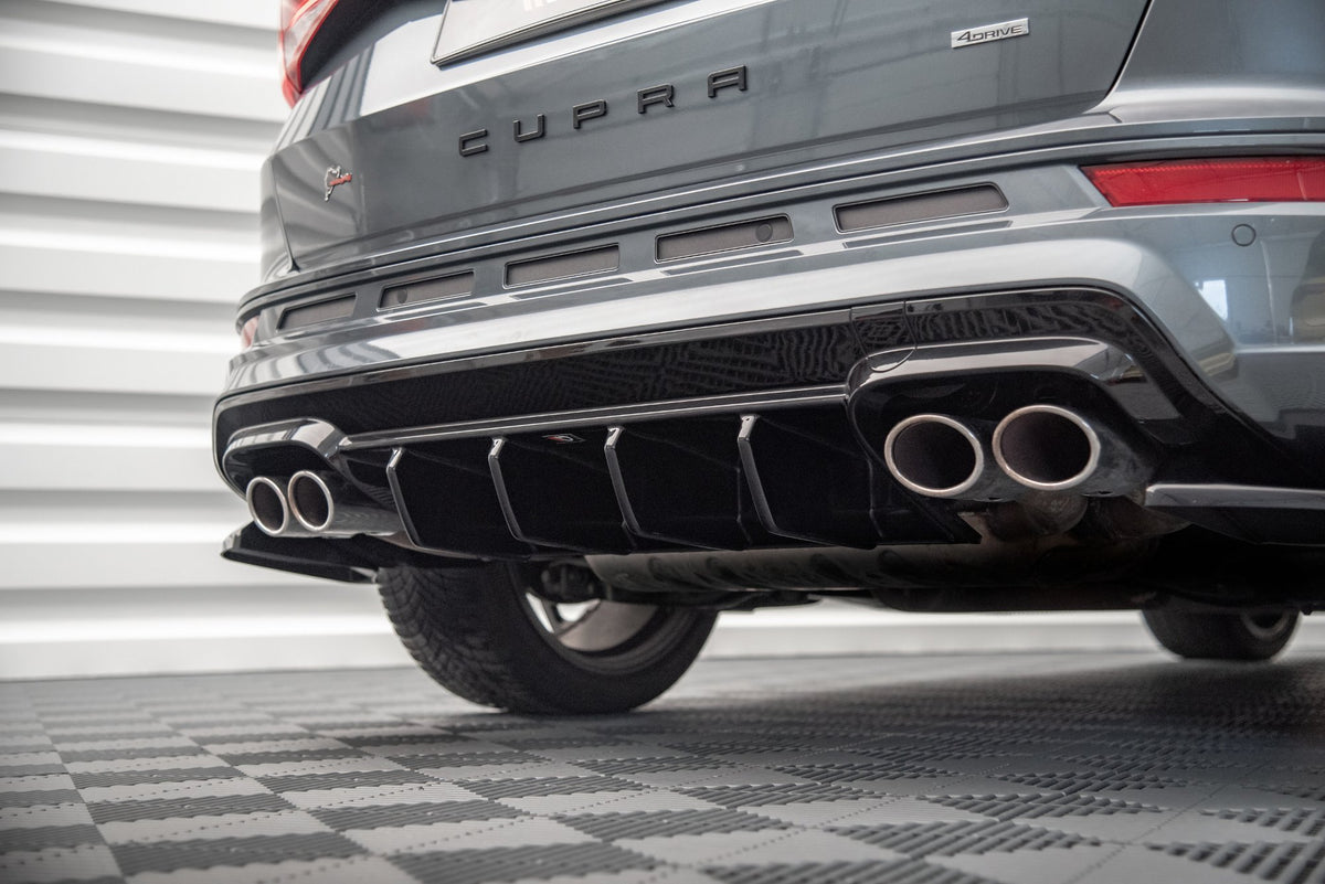 Diffusor Heck Ansatz passend für Cupra Ateca Mk1 / Mk1 Facelift schwarz Hochglanz – Ansicht 5