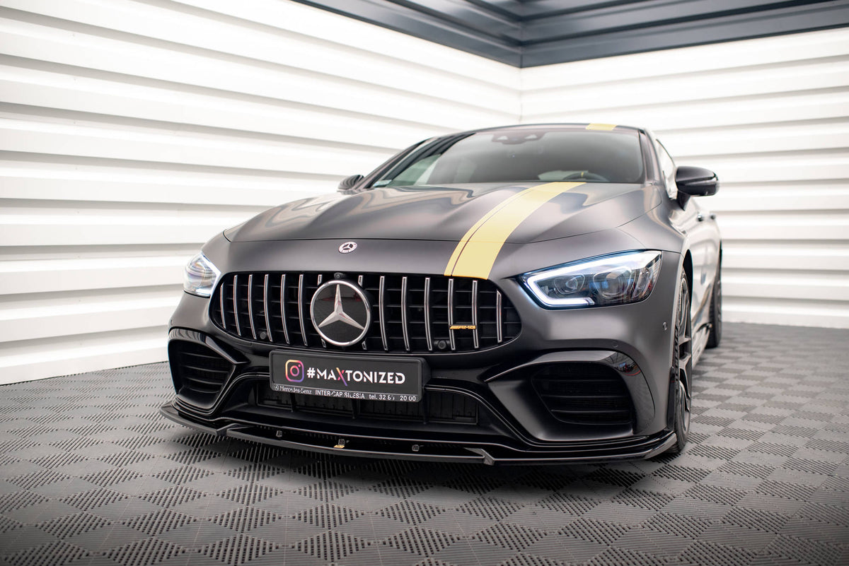 Street+ Spoilerlippe Front Ansatz V.3 passend für Mercedes-AMG GT 63S 4 Door Coupe Aero X290 schwarz Hochglanz – Ansicht 4