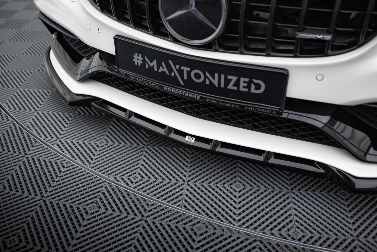 Street+ Spoilerlippe Front Ansatz V.2 passend für Mercedes-AMG C63 Limousine / Kombi W205 / S205 schwarz Hochglanz – Ansicht 3