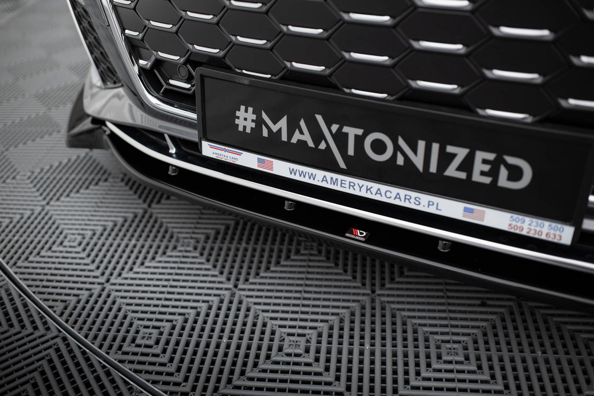 Street+ Spoilerlippe Front Ansatz V.2 passend für Audi S5 / A5 S-Line F5 Facelift schwarz Hochglanz – Ansicht 3