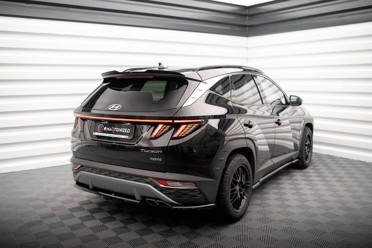 Heck Ansatz Flaps Diffusor passend für Hyundai Tucson Mk4 schwarz Hochglanz – Ansicht 1
