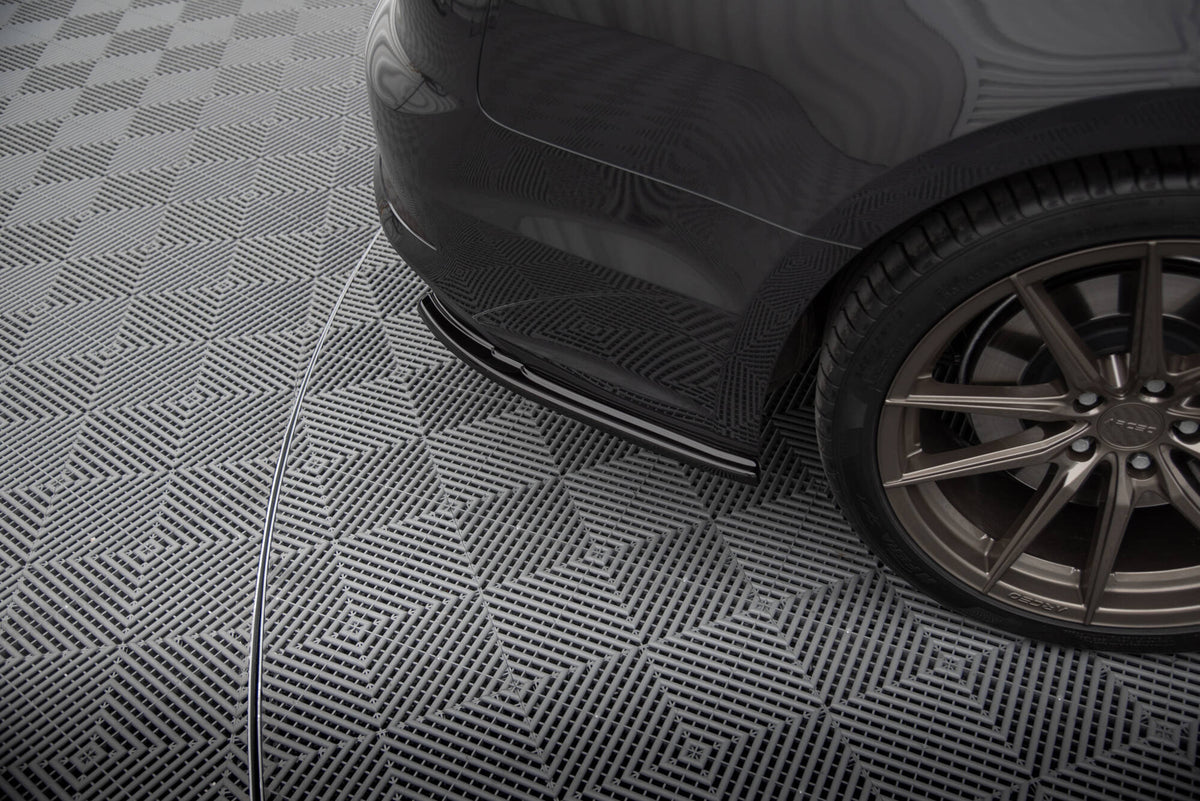 Heck Ansatz Flaps Diffusor passend für Audi A5 S-Line F5 Sportback  schwarz Hochglanz – Ansicht 4