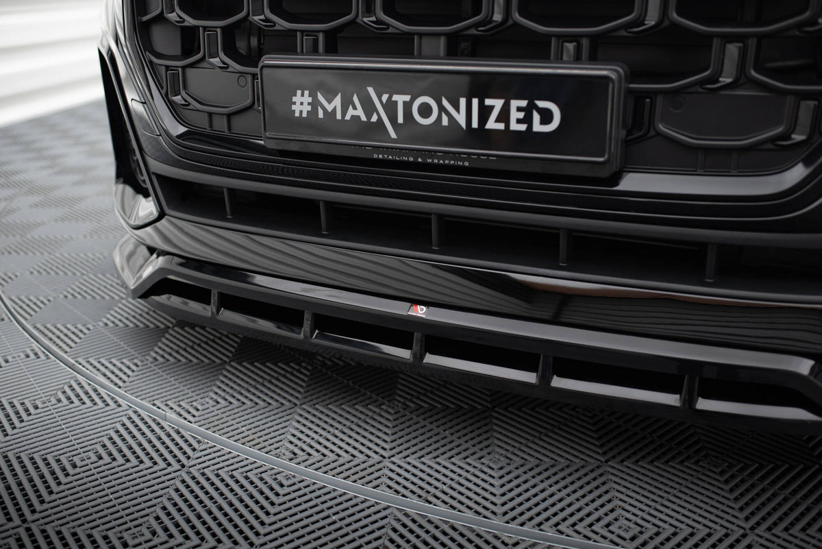 Street+ Spoilerlippe Front Ansatz passend für Audi SQ8 / Q8 S-Line Mk1 Facelift schwarz Hochglanz – Ansicht 4