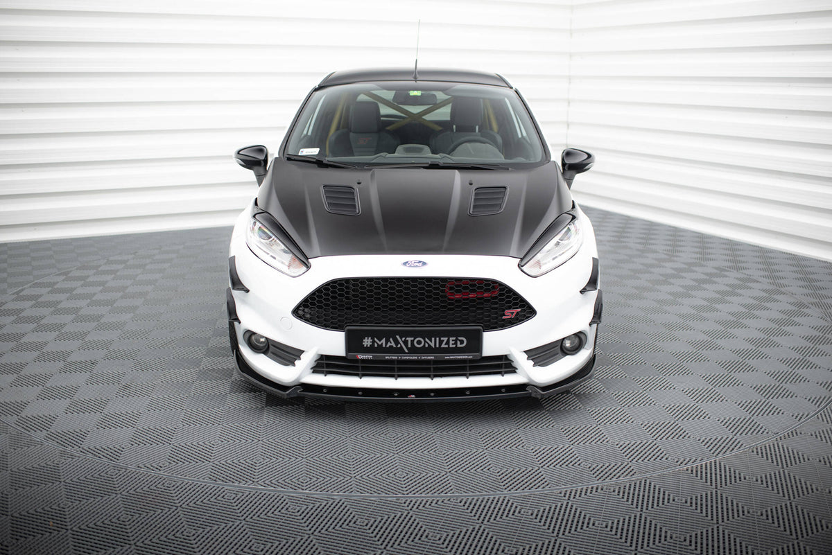 Street+ Spoilerlippe Front Ansatz V.4 passend für Ford Fiesta ST Mk7 Facelift schwarz Hochglanz – Ansicht 1