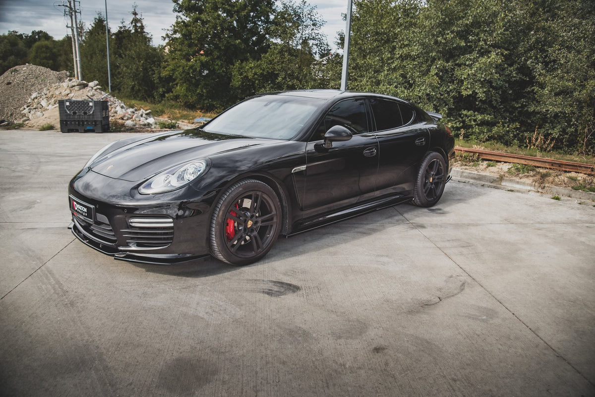 Street+ Seitenschweller Leisten passend für V.1 passend für Porsche Panamera Turbo 970 Facelift schwarz Hochglanz – Ansicht 4