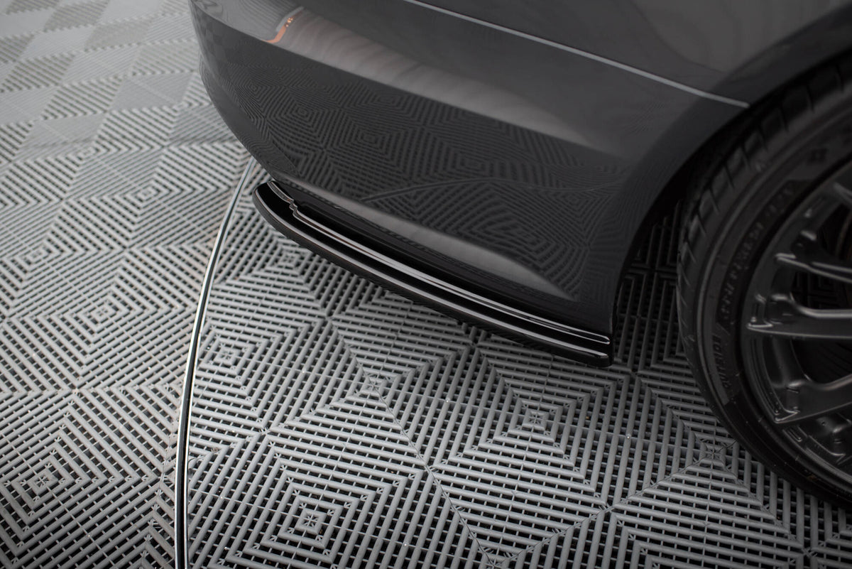 Heck Ansatz Flaps Diffusor V.1 passend für Audi A6 / A6 C7 S-line/ S6 C7 Facelift schwarz Hochglanz – Ansicht 4
