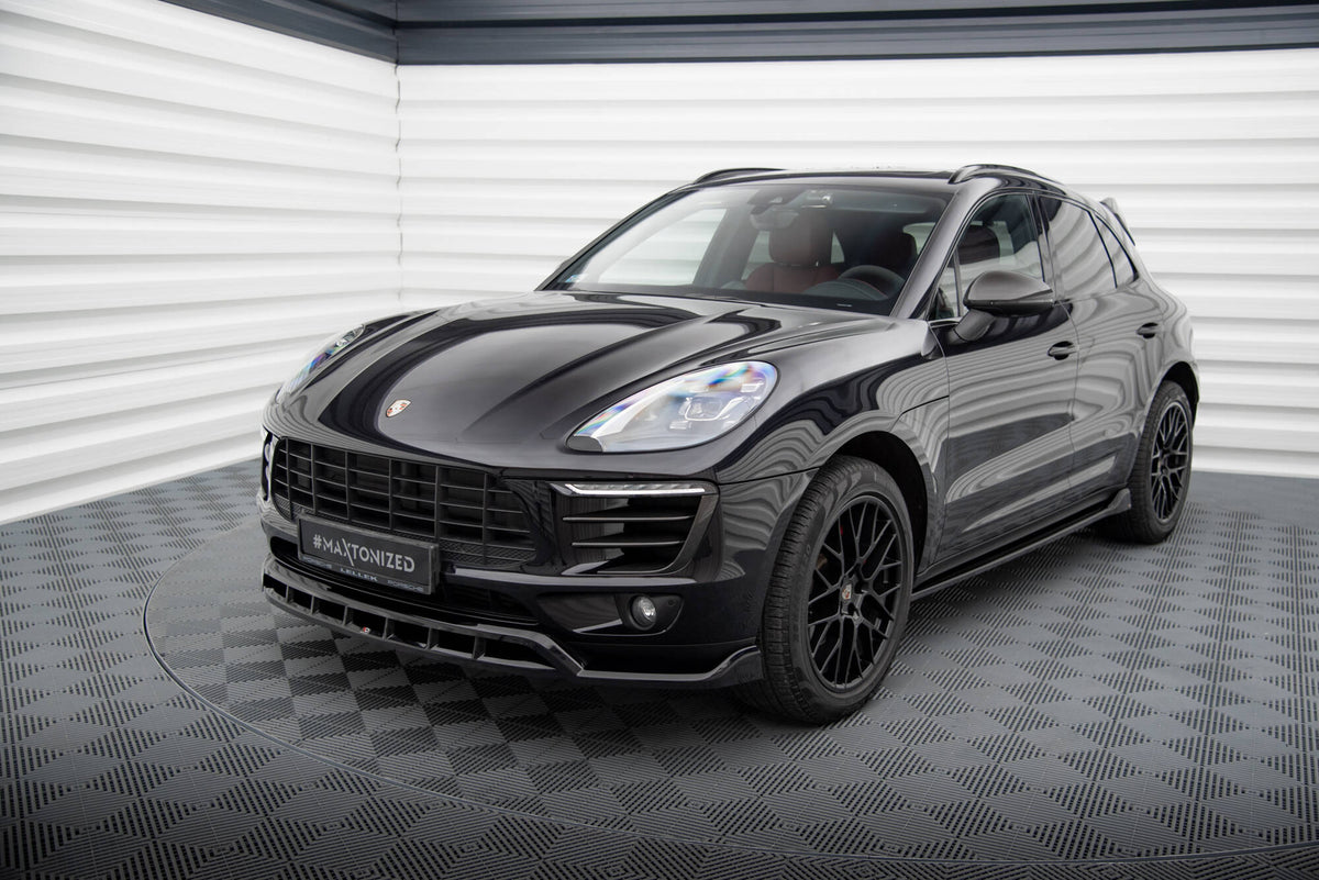 Street+ Spoilerlippe Front Ansatz V.3 passend für Porsche Macan Mk1 schwarz Hochglanz – Ansicht 3