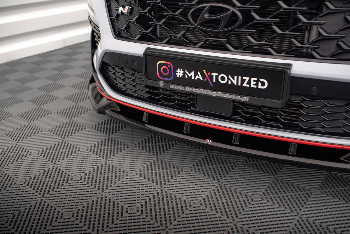 Street+ Spoilerlippe Front Ansatz V.1 passend für Hyundai Kona N Mk1 schwarz Hochglanz – Ansicht 3