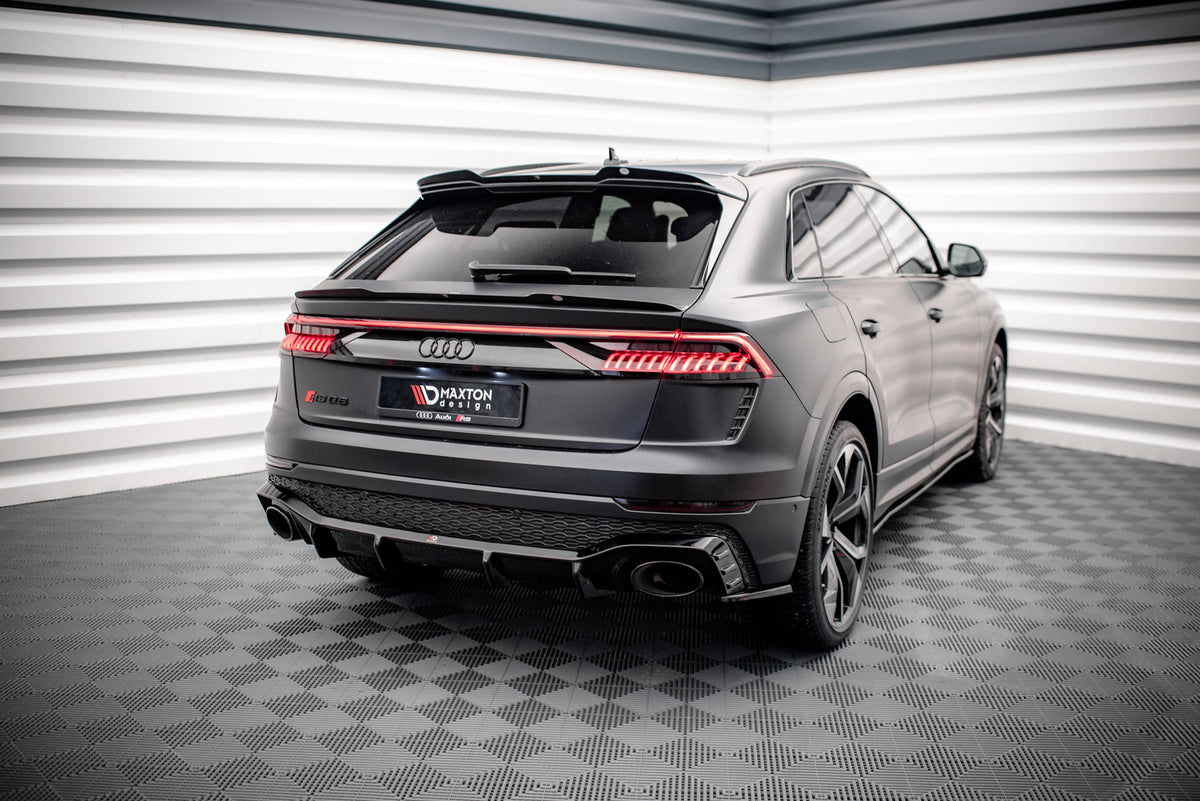Heck Ansatz Flaps Diffusor V.2 passend für Audi RSQ8 Mk1 schwarz Hochglanz – Ansicht 1