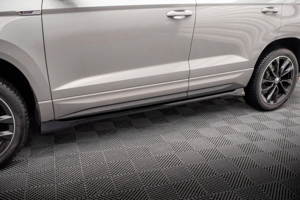Street+ Seitenschweller Leisten passend für Skoda Karoq Sportline Mk1  schwarz Hochglanz – Ansicht 3