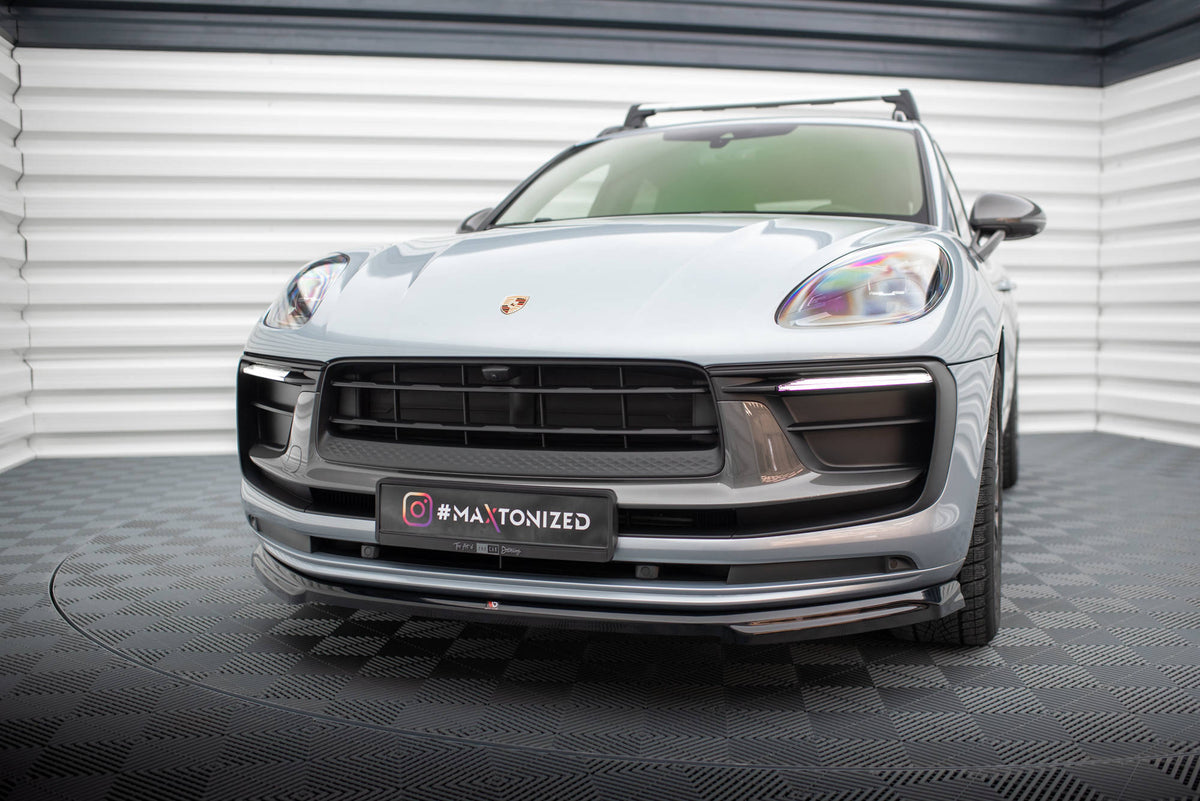 Street+ Spoilerlippe Front Ansatz passend für Porsche Macan Mk1 Facelift 2 schwarz Hochglanz – Ansicht 3